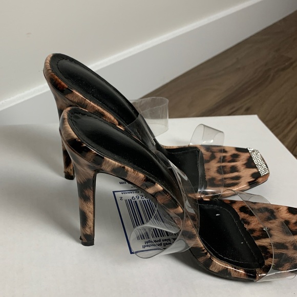 Leopard sole open toe stiletto heeled mule - Picture 3 of 8